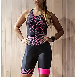 Sleeveless Cycling Jersey with Shorts Triathlon Tri Suit Black Bike Quick Dry Sports Patterned Clothing Apparel Lightinthebox