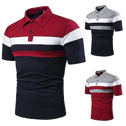 Men's Golf Shirt Tennis Shirt Breathable Quick Dry Lightweight Short Sleeve T Shirt Top Regular Fit Basic Patchwork Autumn / Fall Summer Tennis Golf Running / Micro-elastic Lightinthebox