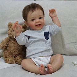 24 inch 60CM Hand-rooted Hair Reborn Finished Doll Painted as in Picture Baby Yannik in Boy With Lifelike Hand Painted Art Doll Lightinthebox