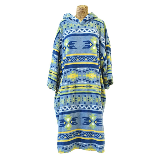 TLS Tools Adult Microfiber Poncho Beach Robe - Aztec