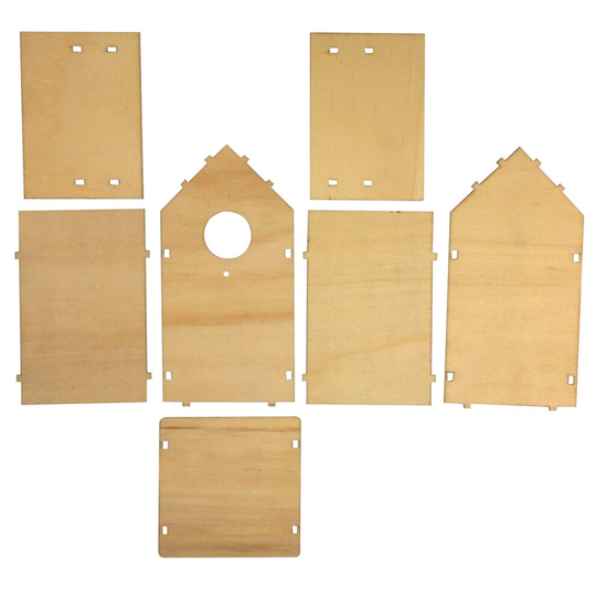 17cm Wooden Build-Your-Own Mini Bird Box or Birdhouse