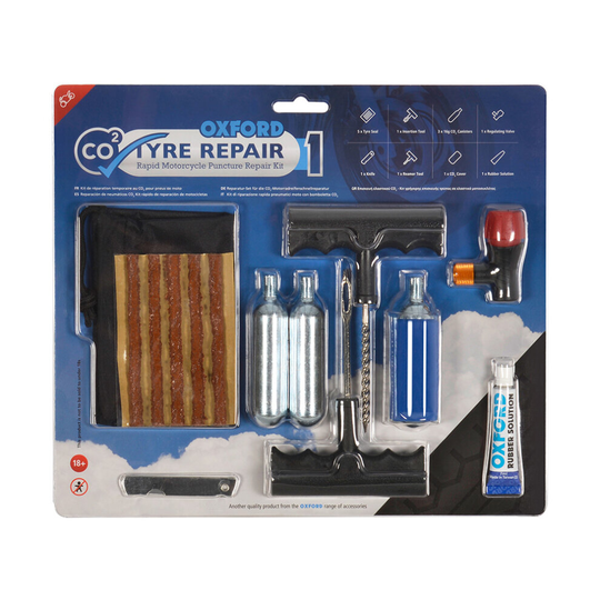 Oxford CO2 Tyre Repair Motorcycle Motorbike Puncture Emergency Kit OX160