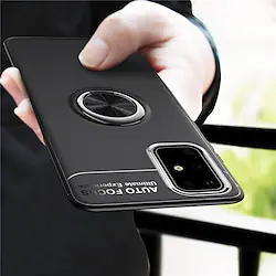 Phone Case For Samsung Galaxy S22 Ultra Plus Back Cover S21 Plus S21 Ultra S21 FE S21 A52 A72 A42 A32 S20 Plus S20 Ultra Shockproof Ring Holder Solid Color TPU Metal Lightinthebox