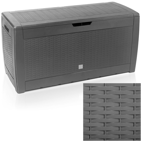Garden Storage Box Rattan Look Grey 119 x 48 x 60 cm, Best