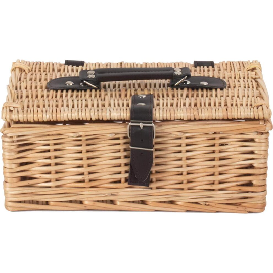 Buff Willow Storage Basket Traditional Wicker Basket Hamper Box- 12 Inch Willow Picnic Basket