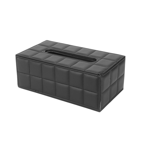 (Black) Leather Tissue Napkin Box Elegant Home