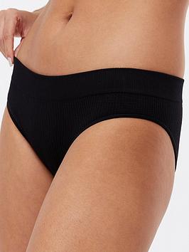 New Look Black Ribbed Seamless Bikini Briefs