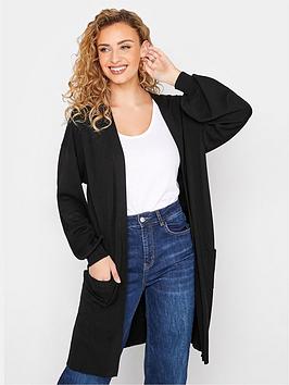 Long Tall Sally Fine Knit Balloon Sleeve Cardigan - Black