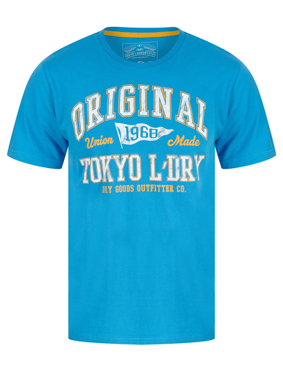 T-Shirts Rockwood Motif Cotton Jersey T-Shirt in Blithe Blue - Tokyo Laundry / S - Tokyo Laundry