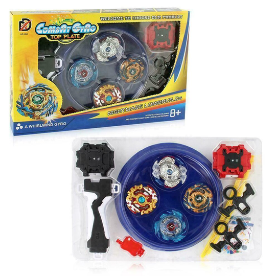 (XD168-6) 4Pcs Bayblade Beyblade Burst Set With Launcher & Storage Box