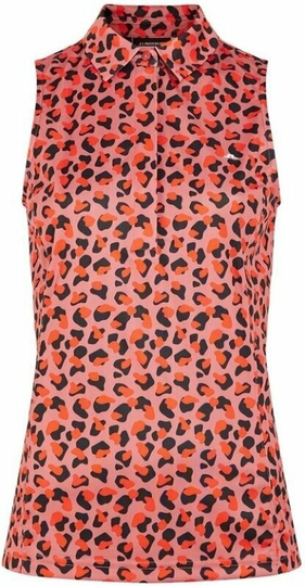 J.Lindeberg Dena Print Sleeveless Golf Top Faded Rose Animal L