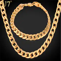 Chain Bracelet Chain Necklace For Men's Women's Party Gift Daily Rose Gold Platinum Plated Gold Plated Cuban Gold Silver Rose Gold Lightinthebox