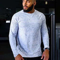 Men's Workout Shirt Running Shirt Long Sleeve Top Athletic Athleisure Winter Breathable Quick Dry Soft Running Jogging Training Sportswear Activewear Solid Colored Black White Dark Navy Lightinthebox