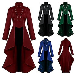 Plague Doctor Retro Vintage Punk Gothic Steampunk 17th Century Autumn / Fall Coat Masquerade Tuxedo Trench Coat Outerwear Women's Adults' Formal Style Vintage Style Costume Vintage Cosplay Party Lightinthebox