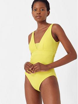 Accessorize Acessorize Rib Lexi Shaping Swimsuit - Yellow