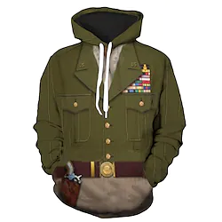 Inspired by Historical Figure George Smith Patton Cosplay Costume Hoodie Cartoon 3D Harajuku Graphic Kawaii Hoodie For Men's Women's Adults' Terylene Lightinthebox
