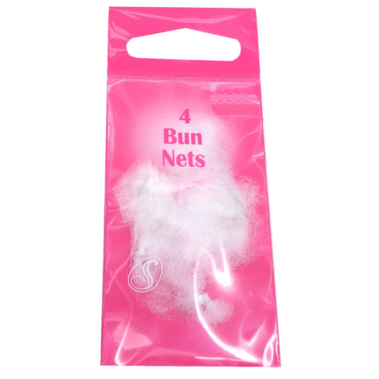 (White) Serenade - 4 Fine Mesh Elasticated Bun Nets