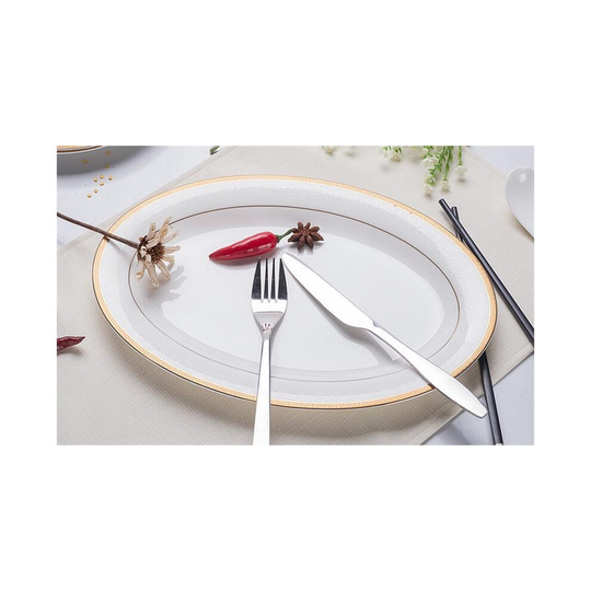 12 inch, fine bone china decorative plate, gold band designed, dinner