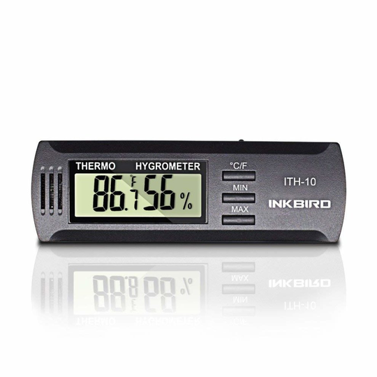 Inkbird Dc 3V Input Digital Hygrometer Thermometer Temperature and Humidity Meter for CIGAR HUMIDOR Box, °C/ °F Display