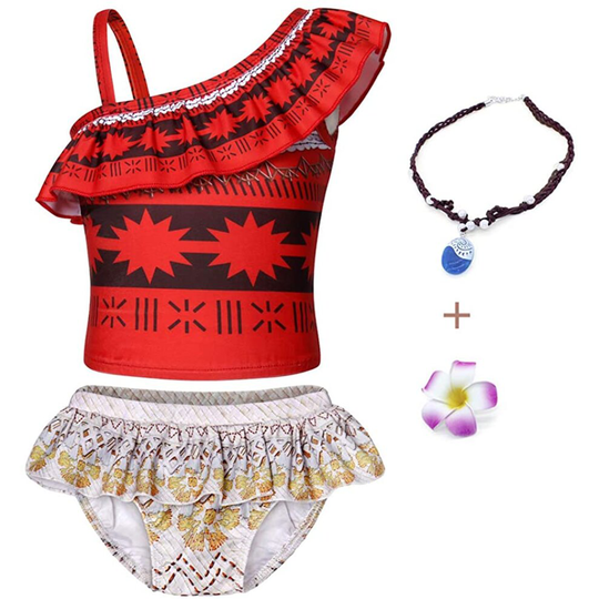 (AmzBarley(7-8 Years)) Moana Swimming Costume for Girls