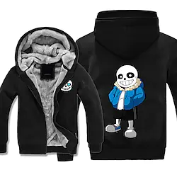 Inspired by Undertale Sans Hoodie Anime Outerwear Anime Graphic Outerwear For Men's Women's Unisex Adults' Hot Stamping 100% Polyester Casual Daily Lightinthebox