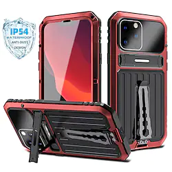 Phone Case For Apple Full Body Case Silicone iPhone 14 Pro Max 13 12 Pro Max Mini with Stand Full Body Protective Dustproof Camouflage Solid Colored Geometric Pattern Aluminum Alloy Silica Gel Lightinthebox