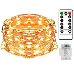 LED Fairy String Lights 20M 200LED Copper Wire Decorative Lights with Remote Control 8 Lighting Modes for Christmas Wedding Party Room Decoration (without Battery) Lightinthebox