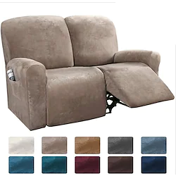 Sectional Recliner Sofa Slipcover 1 Set of 6 Pieces Microfiber Stretch High Elastic High Quality Velvet Sofa Cover Sofa Slipcover for 2 Seats Cushion Recliner Sofa Lightinthebox
