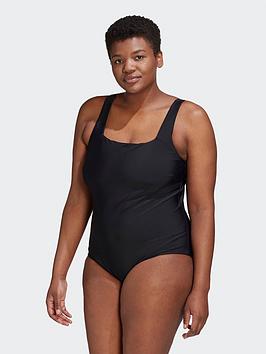 adidas Iconisea Swimsuit (Plus Size) - Black, Black, Size 1X, Women