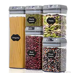 Kitchen Plastic Storage Tank Sealed Five-piece Fresh-keeping Box Food-grade Transparent Storage Tank Easy-to-buckle Can Lightinthebox