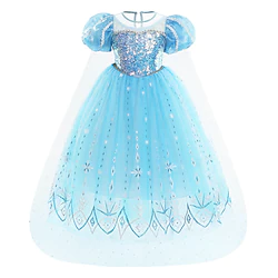 Snow White and the Seven Dwarfs Cinderella Fairytale Princess Flower Girl Dress Theme Party Costume Tulle Dresses Girls' Movie Cosplay Cosplay Halloween Blue Dress Halloween Carnival Masquerade Cotton Lightinthebox