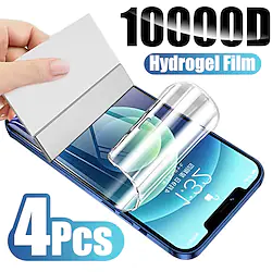 [4 Pack] Phone Screen Protector For Apple iPhone 14 Pro Max 14 Plus 13 12 11 Pro Max Mini SE TPU Hydrogel High Definition (HD) Ultra Thin Scratch Proof Phone Accessory Lightinthebox