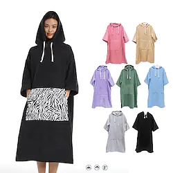 Thickened Microfiber Hooded Cloak Bath Towel Quick-drying Cloak Swimming Beach Surf Men And Women Changing Clothes Bathrobe Lightinthebox