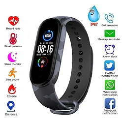 iPS M5 Smart Watch 0.69 inch Smartwatch Fitness Running Watch Bluetooth Pedometer Call Reminder Activity Tracker Compatible with Android iOS Women Men Waterproof Long Standby Message Reminder IPX-0 Lightinthebox