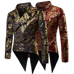 Disco Disco 1980s Suits Blazers Lapel Collar Blazer Men's Sequins Costume Vintage Cosplay Party Halloween Club Long Sleeve Tuxedo Halloween Lightinthebox
