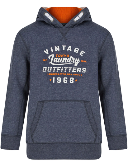 Hoodies / Sweatshirts Boys Ribba Motif Brushback Fleece Pullover Hoodie in Mood Indigo Marl - Kids / 5-6 Years - Tokyo Laundry