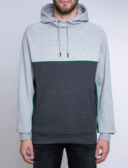 Hoodies / Sweatshirts Ban Colour Block Brush Back Fleece Pullover Hoodie In Charcoal Marl - Dissident / S - Tokyo Laundry