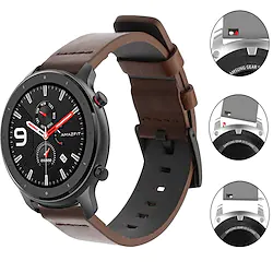 Luxury Leather Watch Band For Huami Amazfit GTR 47mm / Amazfit Stratos 3 / GTR 42mm / GTS / Bip Lite / Pace Watch / Stratos 2 2S Replaceable Bracelet Wrist Strap Wristband Lightinthebox
