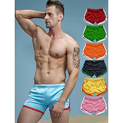 Men's Swim Shorts Swim Trunks Board Shorts Beach Shorts Workout Shorts Mesh Elastic Waist Color Block Breathable Quick Dry Short Sports Beach Running Stylish Sporty Pink / pink Wine red / Winered Lightinthebox