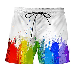 Men's Swim Shorts Swim Trunks Shorts Board Shorts Beach Shorts Drawstring Elastic Waist Elastic Drawstring Design Graphic Rainbow Print Breathable Quick Dry Short Casual Daily Holiday Streetwear Lightinthebox