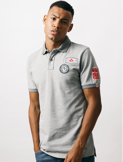 Polo Shirts Downton Pique Polo Shirt in Light Grey Marl - Tokyo Laundry / S - Tokyo Laundry
