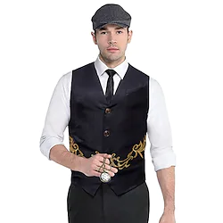 Gentleman Kingsman Vintage Classical Retro Vintage Roaring 20s 1920s Masquerade Vest Waistcoat Outerwear Men's Adults' Costume Vintage Cosplay Event / Party Sleeveless Vest Halloween / Washable / # Lightinthebox