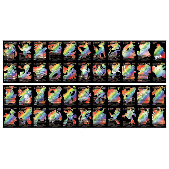 (Black Rainbow Cards 55pcs) Pokemon Boxed Card Bundle Pikachu GX Holo Card Set