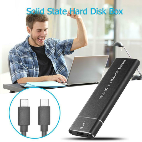 USB 3.1 to PCI-E NVMe M.2 M-Key SSD HDD Solid State Drive 10Gbps External Enclosure Case Box