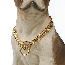 10mm Small and Medium Pet Dog Chain Stainless Steel Titanium Steel Gold Cuban Chain Dog Collar Necklace Cat Chain Lightinthebox