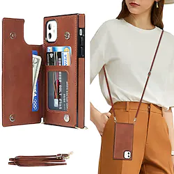 Wallet Case for iPhone 14 Pro Max Case Crossbody Phone Case for iPhone 14 13 12 11 Lanyard Neck Strap with Kickstand Leather Card Holder Adjustable Detachable Necklace Phone Protective Case Lightinthebox