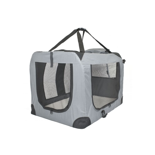(XL) Soft PET CARRIER Folding Dog Cat Animal Travel Cage Bag Portable Grey Crate Box