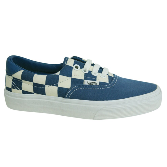 Vans Off The Wall Era Checkerboard Lace Up Blue Unisex Trainers ZMSFBS B39B