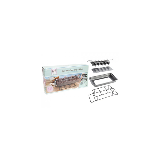 Get Baking! Easy Bake Cake Tray & Slicer In Colour Box - Baking Kitchen - bake baking cake tray slicer easy kitchen professional brownie get cooking