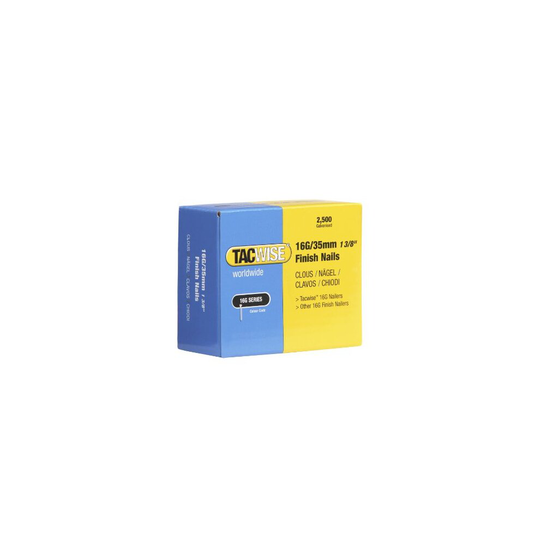 Tacwise 16G Finish 35mm Straight Brad Nails for Nail Gun (2500 box)